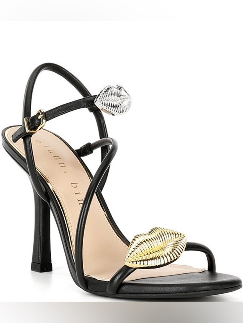 NWT Gianni Bini Carletta Leather Lip Ornamented Dress Sandals Sz 7,5